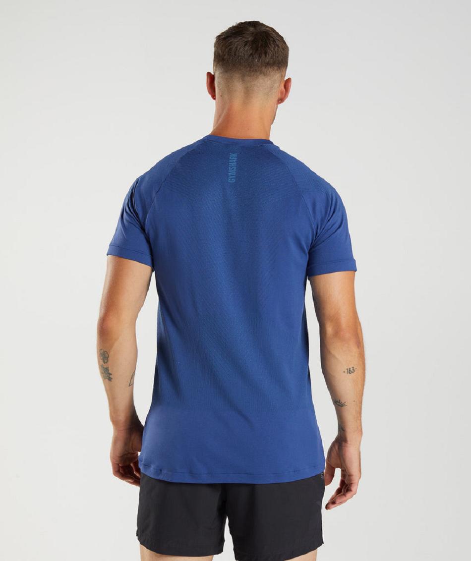 T Shirts Męskie Gymshark Apex Seamless Niebieskie Niebieskie | PL 3831CTV